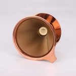 115mm Titanium coated Rose-gold Coffee filter with cup stand