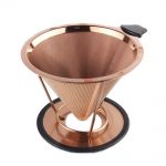 115mm Titanium coated Rose-gold coffee filter with-removable-cup-holder