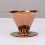125mm Titanium coated Rose-gold Coffee filter with cup stand