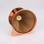 145mm Titanium coated Rose-gold Coffee filter with cup stand