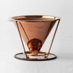 145mm Titanium coated Rose-gold coffee filter with-removable-cup-holder