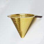 145mm Titanium coated gold coffee filter cone