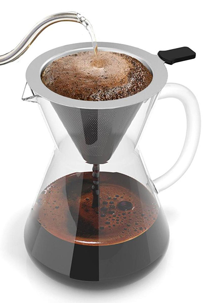 Coffee filter cone-foot banner