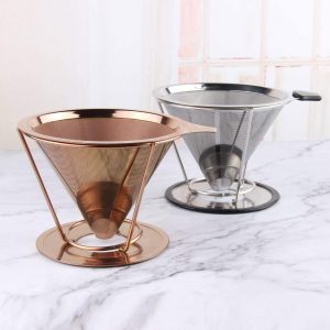 102mm Titanium coated Rose-gold coffee filter with-removable-cup-holder - Image 6