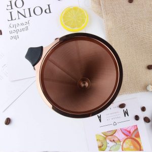 102mm Titanium coated Rose-gold coffee filter with-removable-cup-holder - Image 3